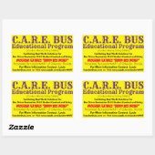 C.A.R.E. BUS Educational Program Rectangle Sticker (Blatt)