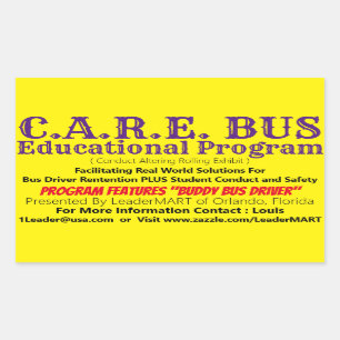 C.A.R.E. BUS Educational Program Rectangle Sticker
