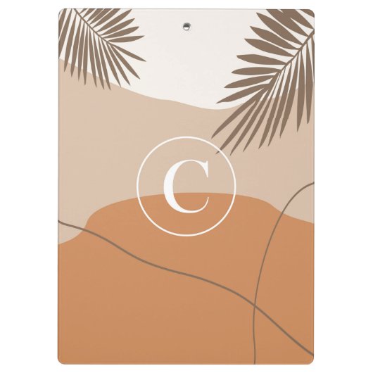 C - Anfangsbuchstaben C Abstraktes Design Klemmbrett (Rückseite)