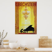 C. Bechstein Vintages Piano-Werbeplakat Poster (Küche)