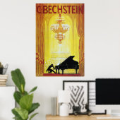 C. Bechstein Vintages Piano-Werbeplakat Poster (Heimbüro)