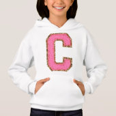 C - Bubblegum Glitzer Varsity Letter Patches auf W Hoodie (Vorderseite)