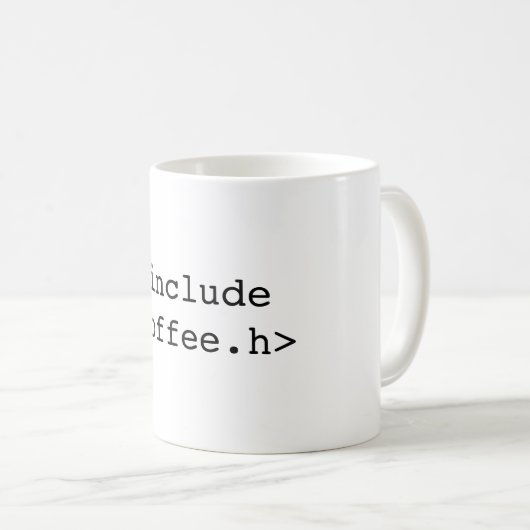 C/C++ Programmierer-Tasse ("#include <coffee.h>") Kaffeetasse (VorderseiteRechts)