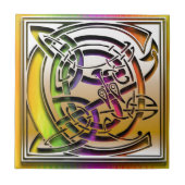 C Celtic Rainbow Custom Monogram Tile Fliese (Vorderseite)