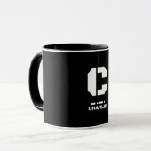 C (Charlie) NATO Phonetischer Alphabet & Morse Cod Tasse (Vorderseite Links)