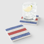 C Charlie Wasserfarbe Wasserzeichen Seeflagge Steinuntersetzer (Seitenansicht)