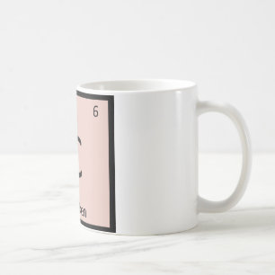 C - Chemie von Hühnchenfleisch Periodensystemsymbo Kaffeetasse