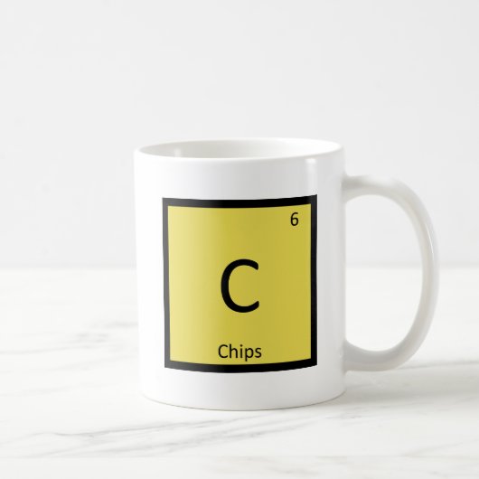 C - Chips Snack Chemistry Periodic Table Symbol Kaffeetasse (Rechts)