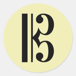 C-Clef Music Symbol Runder Aufkleber