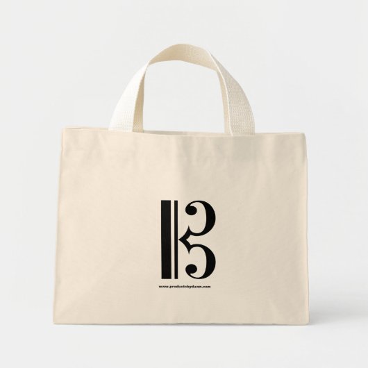 C-Clef Tote Bag Mini Stoffbeutel (Vorne)