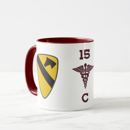 C Co 15th BSB “Gamblers” 1st Cavalry Division Tasse (Vorderseite Links)