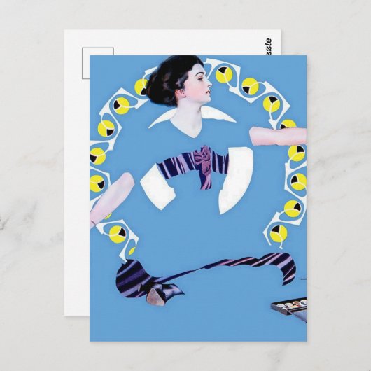 C Coles Phillips "A Trouble Toy" Fadeaway Girl Postkarte (Vorne/Hinten)