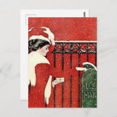 C Coles Phillips "Christmas Card Mail" Postkarte (Vorne/Hinten)