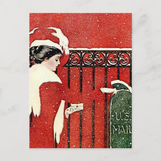 C Coles Phillips "Christmas Card Mail" Postkarte (Vorderseite)