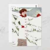 C Coles Phillips "Fadeaway Girl" "Winter Snowscape Postkarte (Vorne/Hinten)