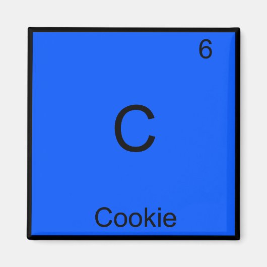 C - Cookie Chemie Element Symbol Funny Magnet (Vorne)