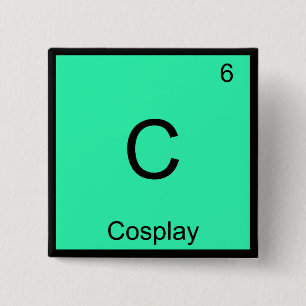 C - Cosplay Chemie-Elementsymbol Kostüm T-Shirt Button