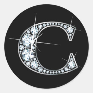 "C" Diamant Bling Sticker