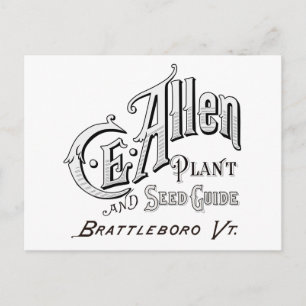 C.E. Allen Plant & Seed Guide 1894 Postcard Postkarte
