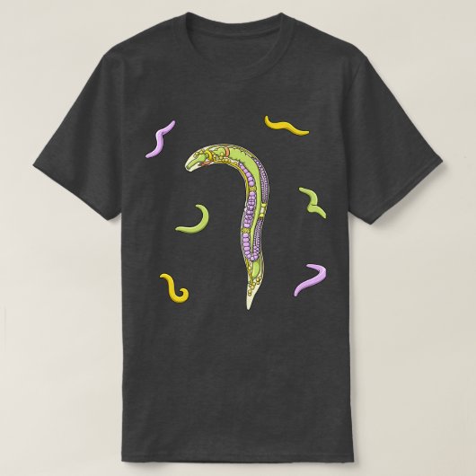C elegans Nematode Anatomy Illustration T-Shirt (Design vorne)