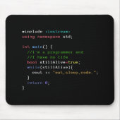 C++ Endlosschleife essen Schlaf-Code Mousepad (Vorne)