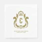 C Erstmaliges Gold-Wappen Serviette (Vorderseite)