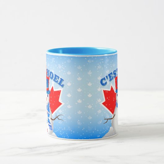 C. EST WEIHNACHTEN Canadian Maple Leaf Snowman Wei Tasse (Zentrum)