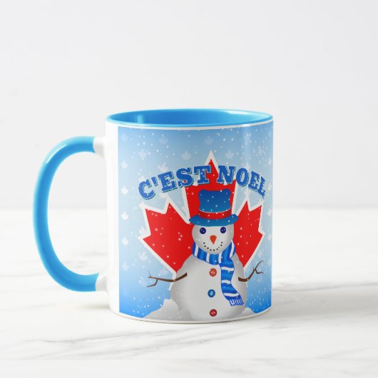 C. EST WEIHNACHTEN Canadian Maple Leaf Snowman Wei Tasse (Links)