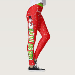 C EST WEIHNACHTEN Snowman Weihnachten mit Ihrem Na Leggings