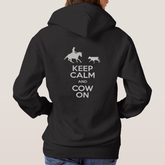 C faules J - frt; Behalten Sie ruhiges Schwarzes Hoodie (Rückseite)