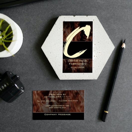 C Flame Monogram Business Card Visitenkarte