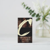 C Flame Monogram Business Card Visitenkarte (Stehend Vorderseite)