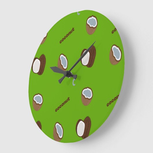 C für Kokosgrün Große Wanduhr (Winkel)