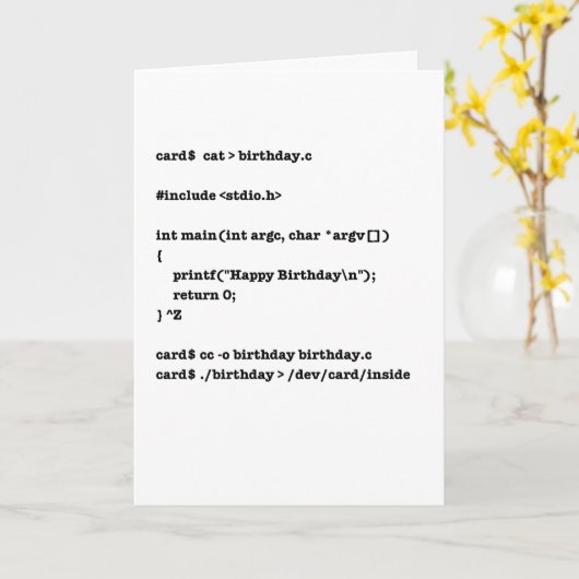 C Geburtstag Karte (Gelbe Blume)