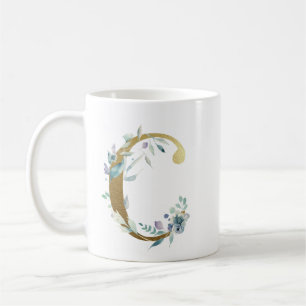 C Gold Erstmalig mit blauem Blattwerk Kaffeetasse