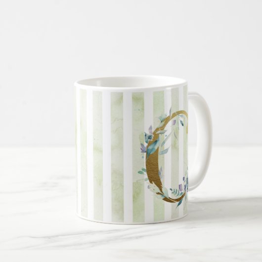 C Gold Erstplatine auf blau-weißen Streifen Kaffeetasse (VorderseiteRechts)