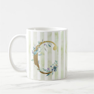 C Gold Erstplatine auf blau-weißen Streifen Kaffeetasse