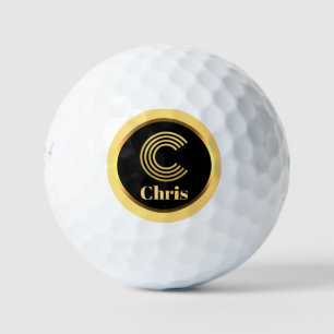 C Gold Mit Monogramm Letter Personalisierte Golfbä Golfball