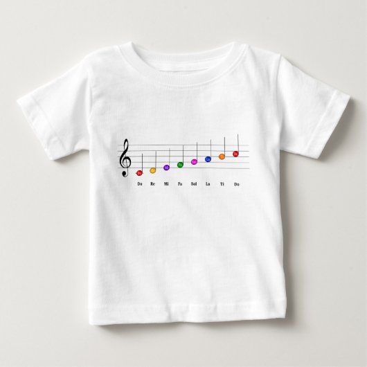 C Große Skala in Treble Clef Kids Musikkompetenz Baby T-shirt (Vorderseite)