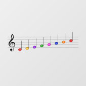 C Große Skala in Treble Clef Kids Musikkompetenz Fensteraufkleber (Blatt)