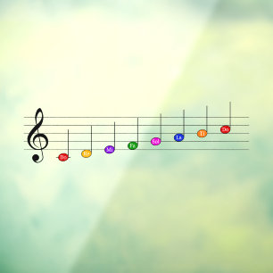 C Große Skala in Treble Clef Kids Musikkompetenz Fensteraufkleber