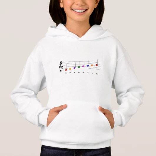 C Große Skala in Treble Clef Kids Musikkompetenz Hoodie (Vorderseite)
