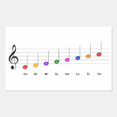 C Große Skala in Treble Clef Kids Musikkompetenz Rechteckiger Aufkleber (Vorderseite)