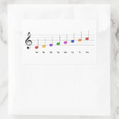 C Große Skala in Treble Clef Kids Musikkompetenz Rechteckiger Aufkleber (Tasche)
