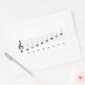 C Große Skala in Treble Clef Kids Musikkompetenz Rechteckiger Aufkleber (Umschlag)