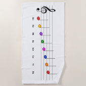 C Große Skala in Treble Clef Kids Musikkompetenz Strandtuch (Vorderseite)