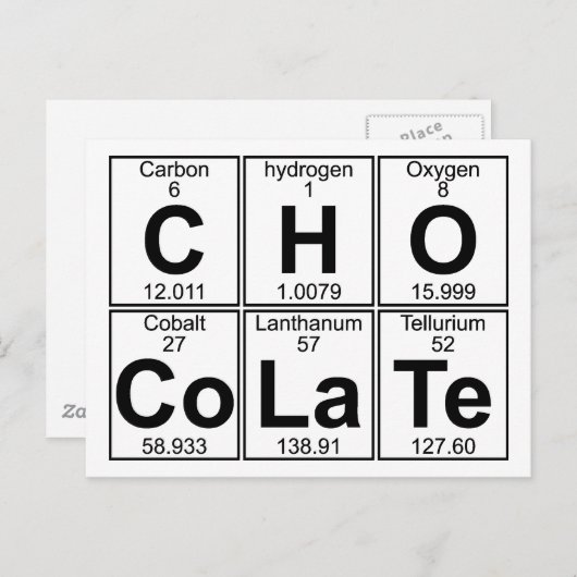 C-H-O-Co-La-Te (Schokolade) - Vollständig Postkarte (Vorne/Hinten)