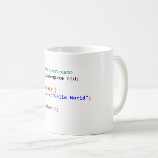 C++ Hallo Weltkaffee-Tasse Kaffeetasse (VorderseiteRechts)