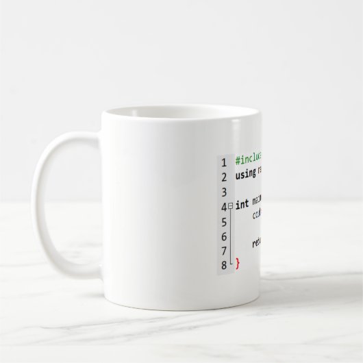 C++ Hallo Weltkaffee-Tasse Kaffeetasse (Links)