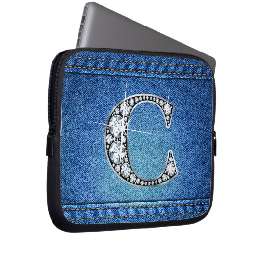 C Imitate "Diamond" Denim Stitching Electronics Ba Laptopschutzhülle (Vorne Rechts)